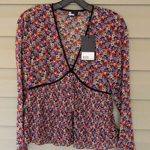 The Kooples Women's Blazing Field Floral Print Blouse Size 1/Small NWT